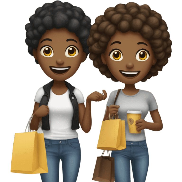 Black girl shopping coffee emoji