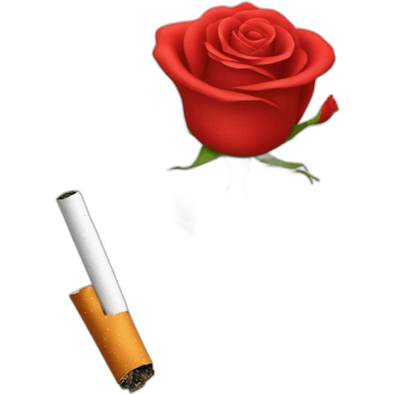 Cigarette and Red rose emoji