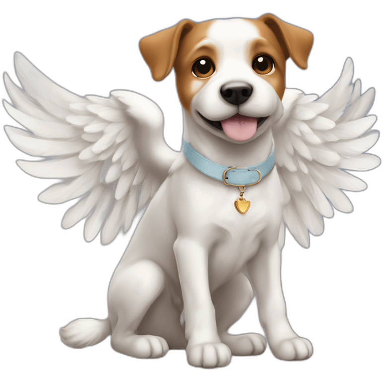 jack rusell terrier with angel wings emoji