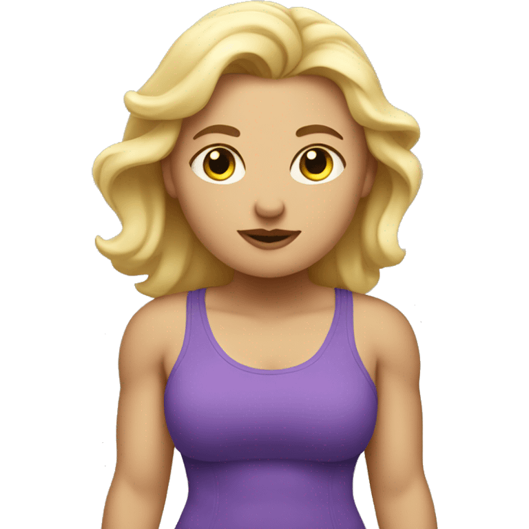 Blonde fat girl working out emoji