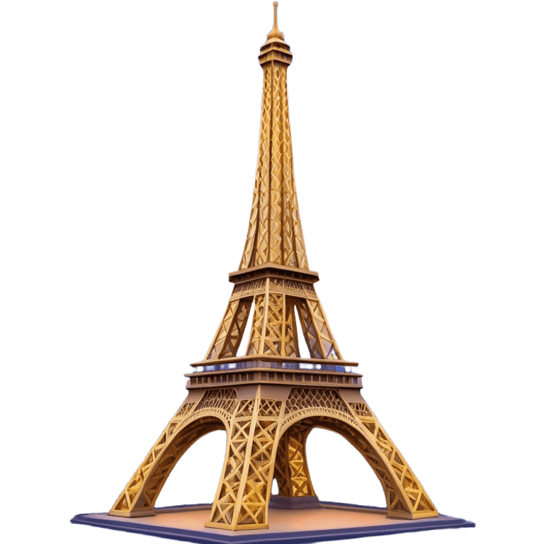 Cinematic Realistic Eiffel Tower Landmark Emoji, depicted with the iconic iron lattice structure against a twilight sky rendered with dramatic, luminous lighting and intricate detail. emoji