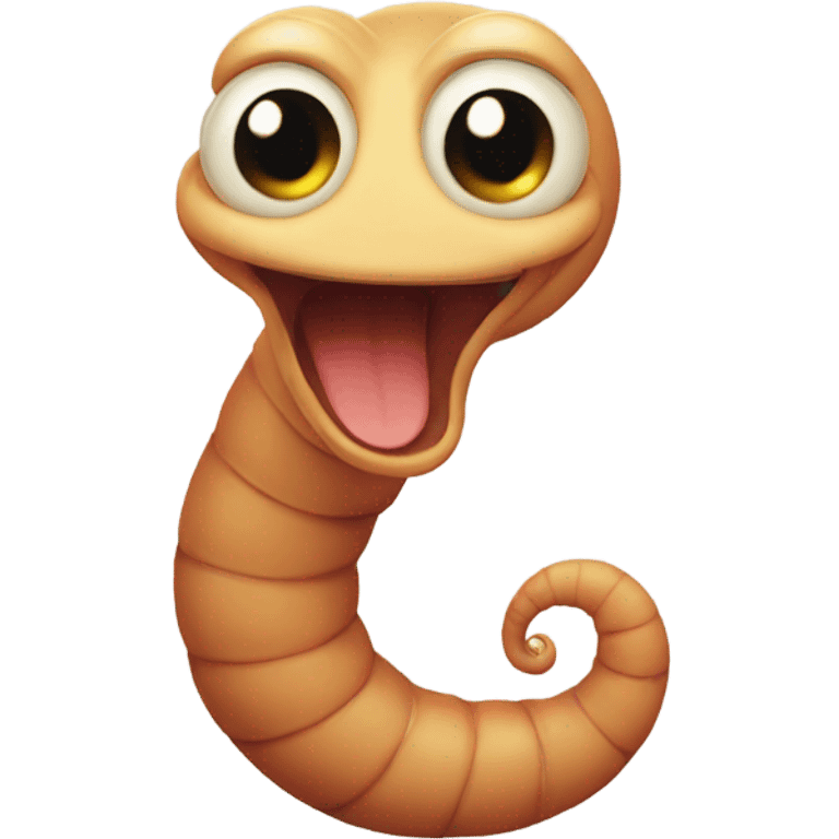 insanely cute worm emoji