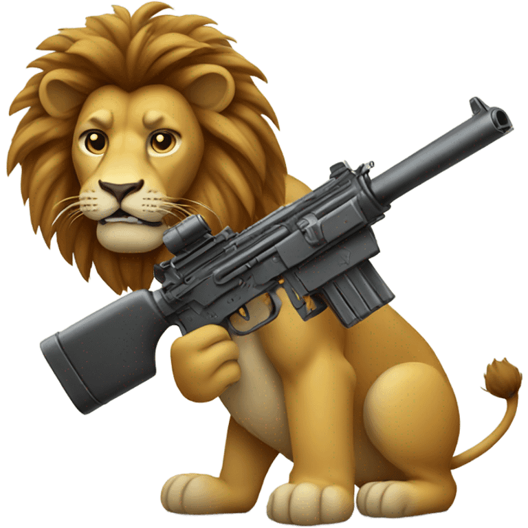 Lion with machine gun emoji