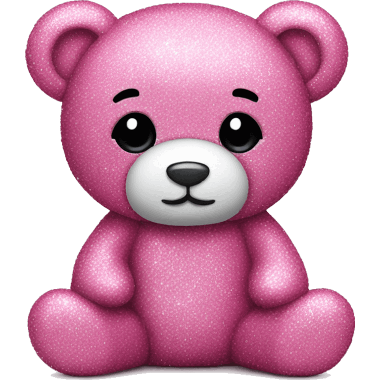 Pink glitter teddy bear  emoji