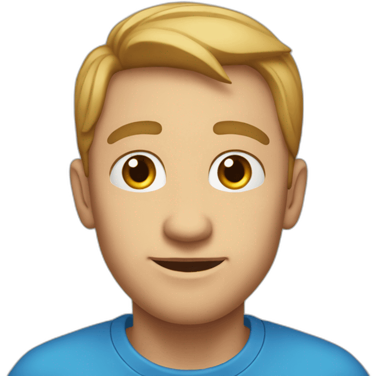 Homme yeux bleu et Grande oreille  emoji