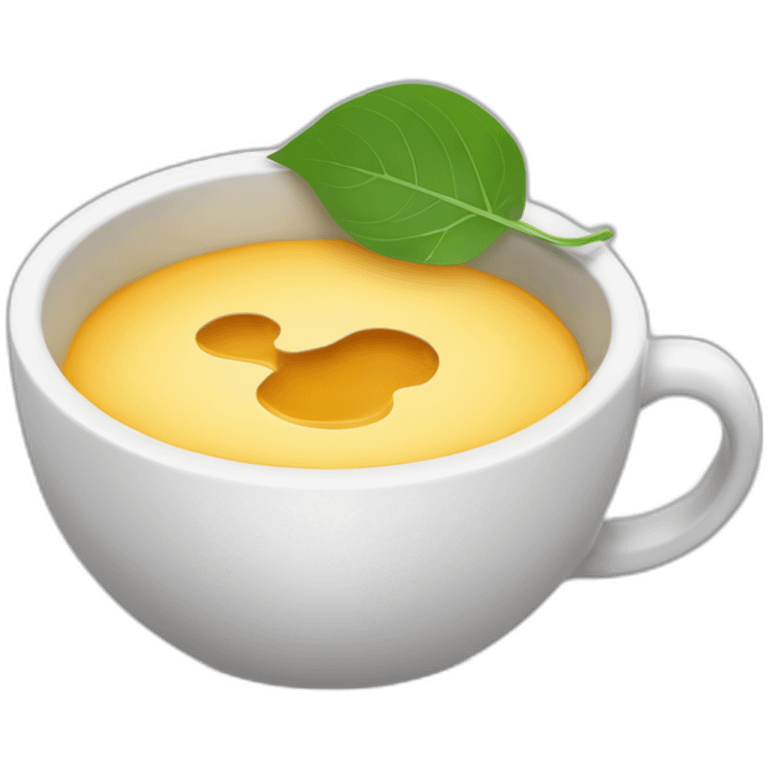 Allullita redonda con un queso de hoja con una taza de café negro  emoji