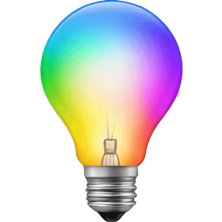 rainbow light bulb emoji