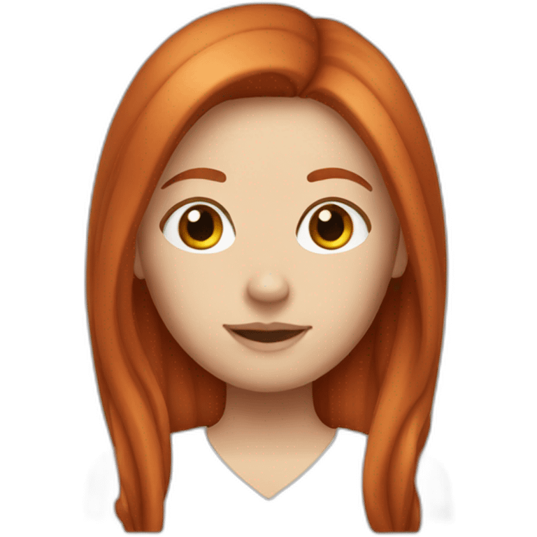 Redhead with freckles and straight hair  emoji