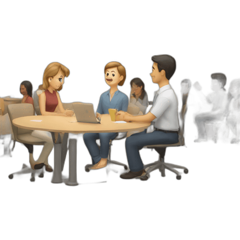 a warm meeting at the seminar emoji