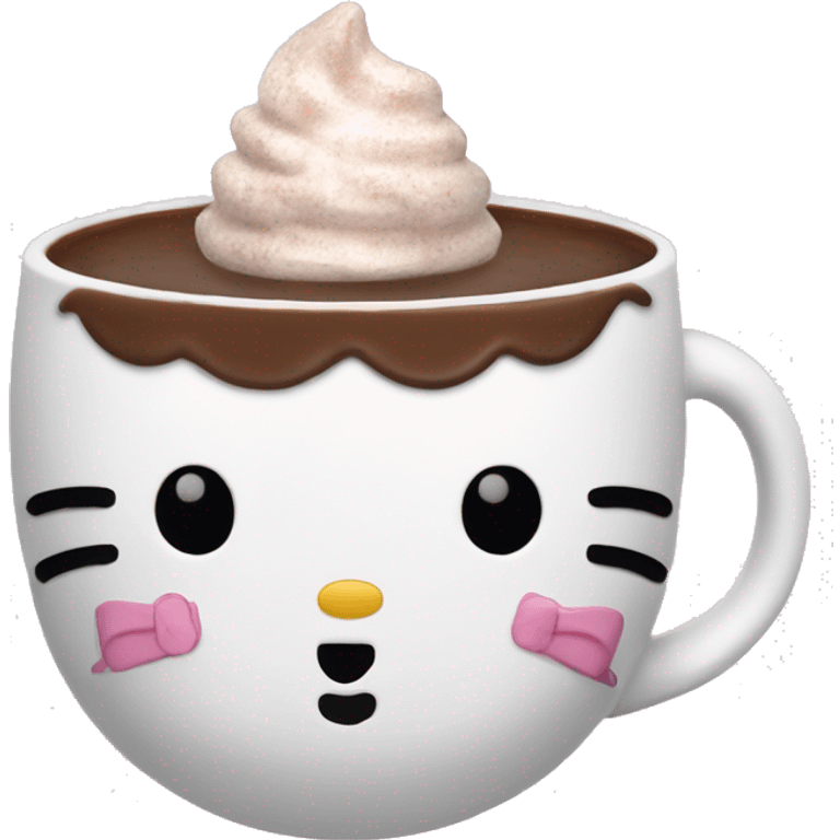 Hello kitty with hot coco mug  emoji