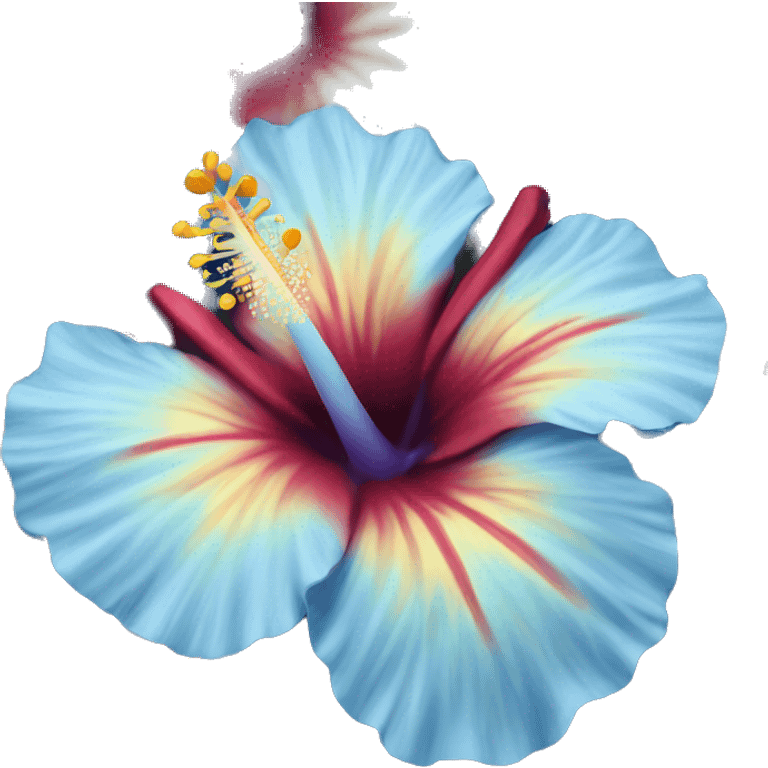 blue hibiscus flower  emoji