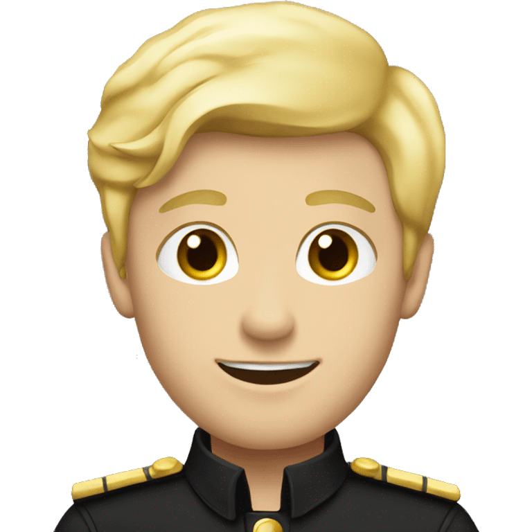 blond man in black uniform emoji