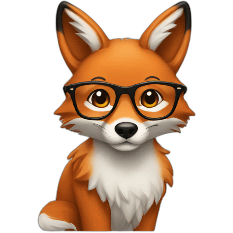 fox with glasses and long black hair emoji