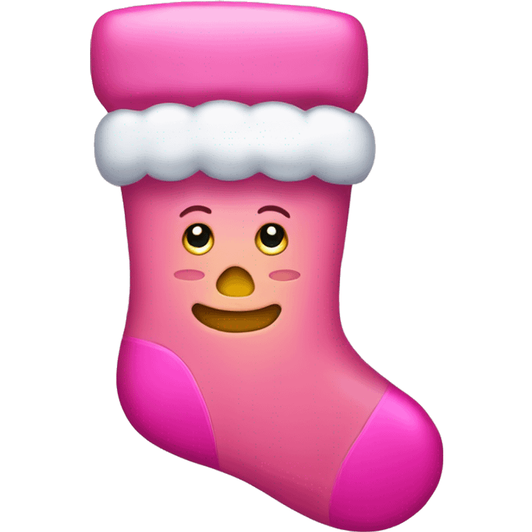 pink stocking with presents inside  emoji