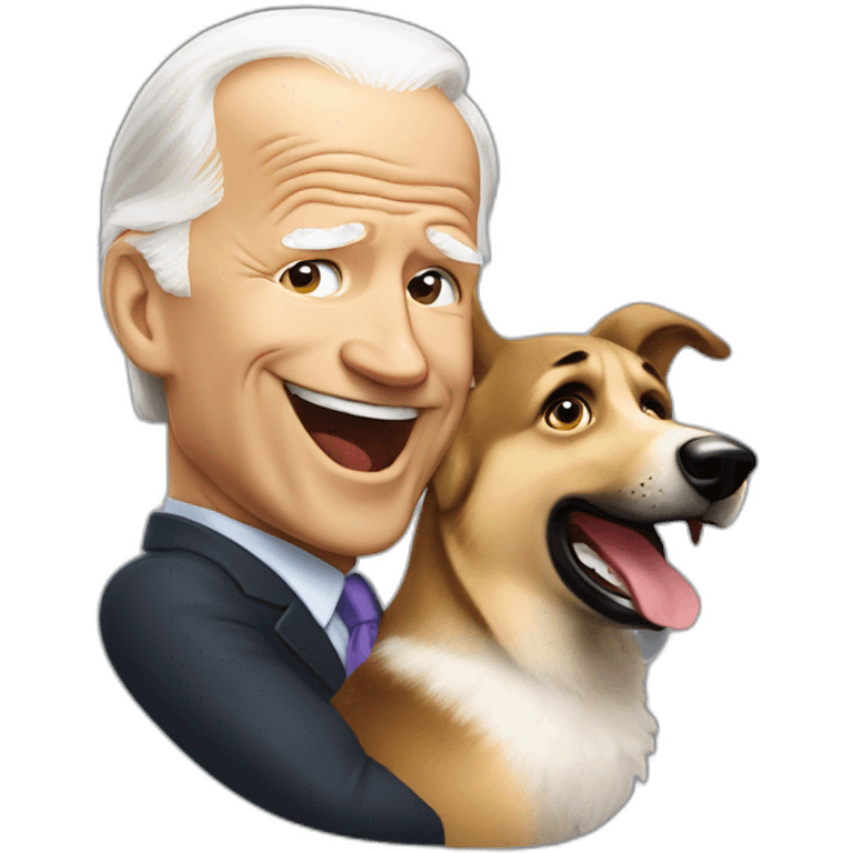 Joe biden being bit by german sheppard emoji