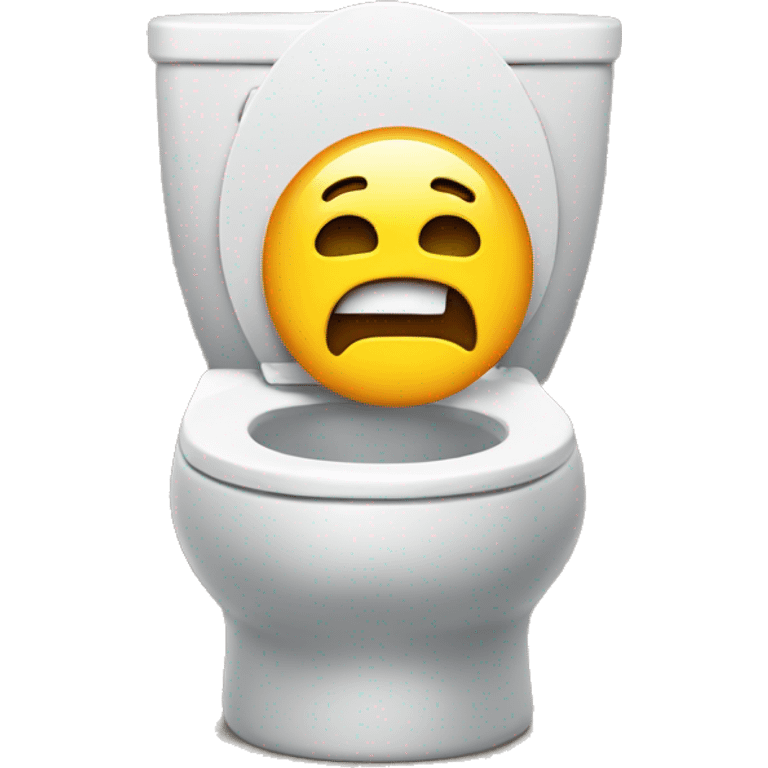 A head sticking out of a toilet with an iPhone emoji