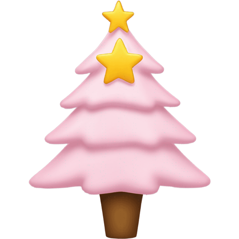 Create emoji with a light pink christmas tree with a star on top of it and a star on the top of it's top, Ernest William Christmas emoji