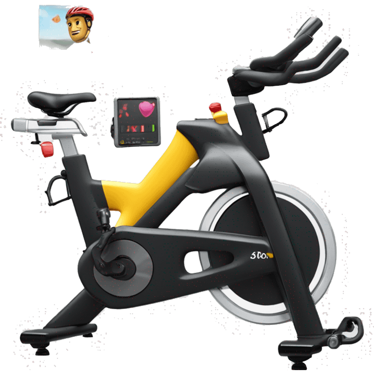 Peloton stationary bike with big screen emoji