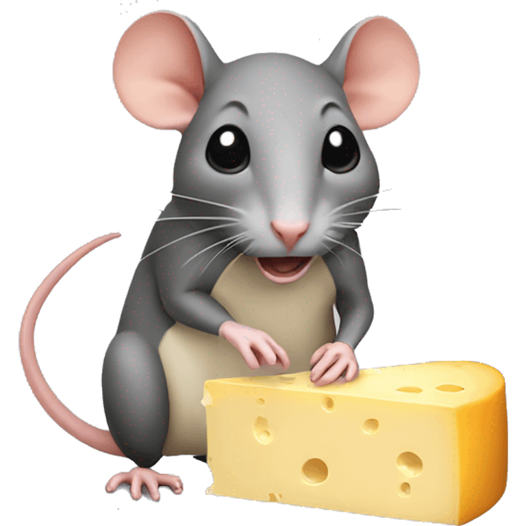 Rat eating cheese emoji