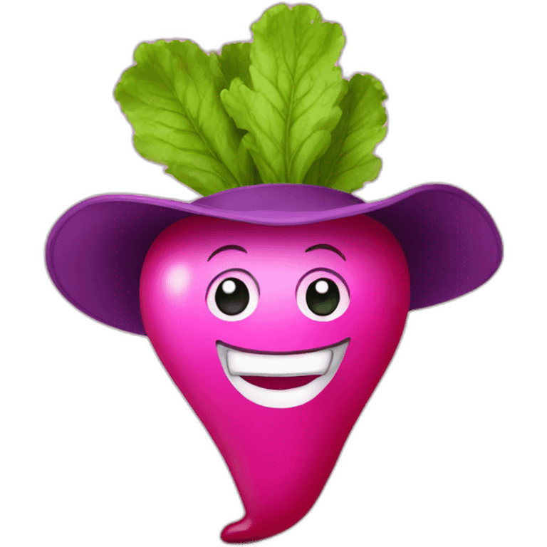 radish with hat emoji