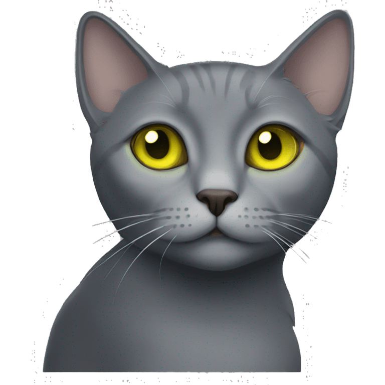 Russian gray cat with yellow/green eyes emoji