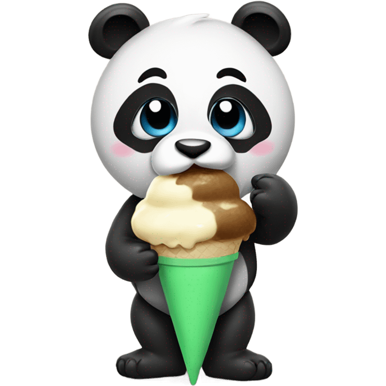 Panda eating ice cream dirty funny emoji