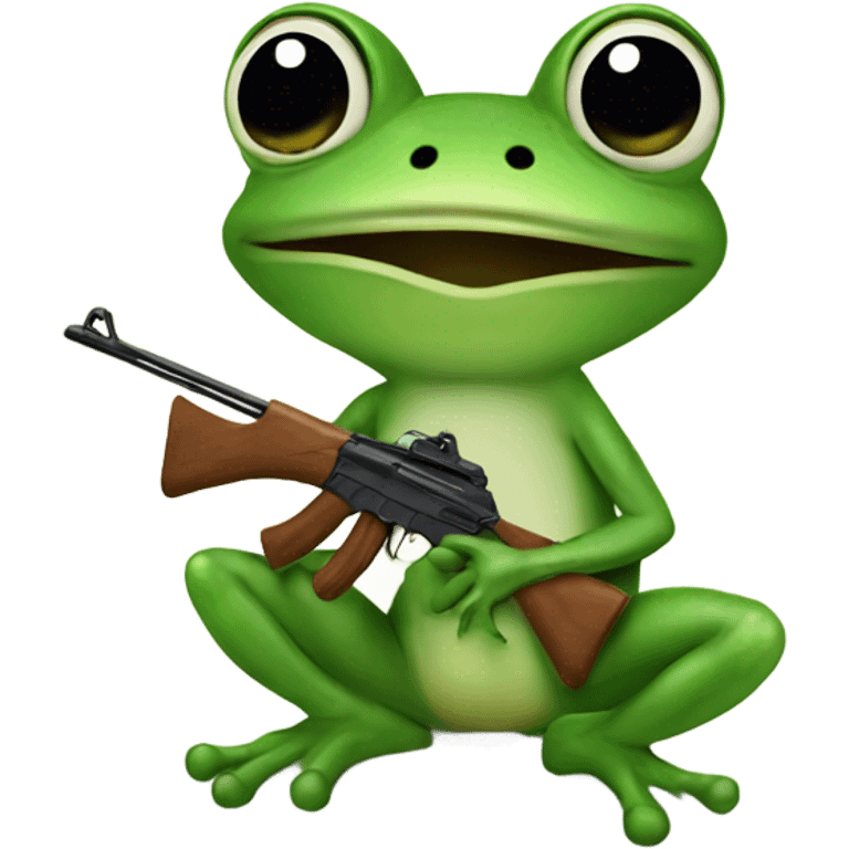 Frog with ak  emoji