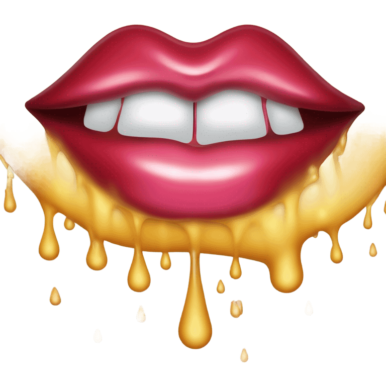 Dripping lips emoji