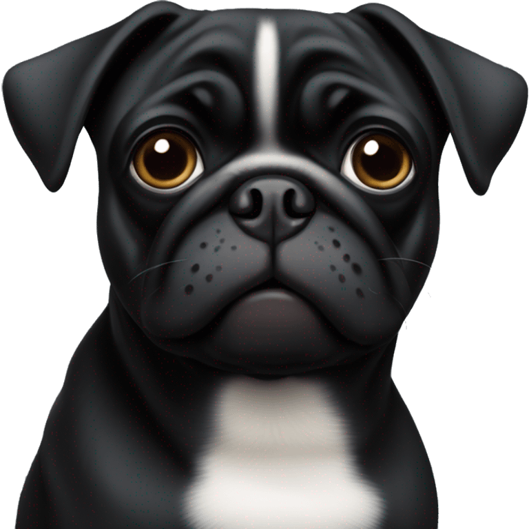 black pug with white belly emoji