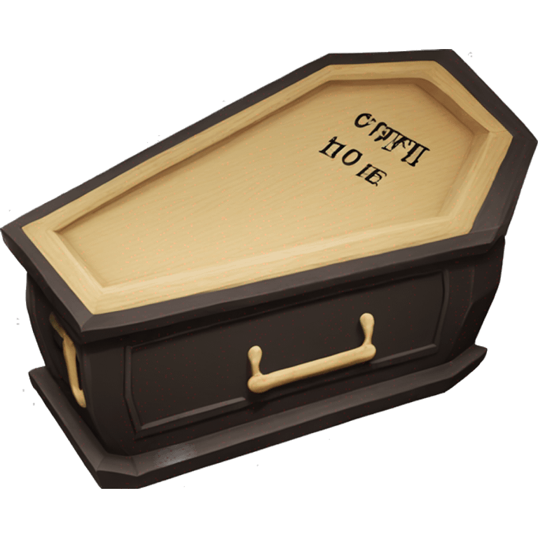 The coffin with the inscription HSE emoji