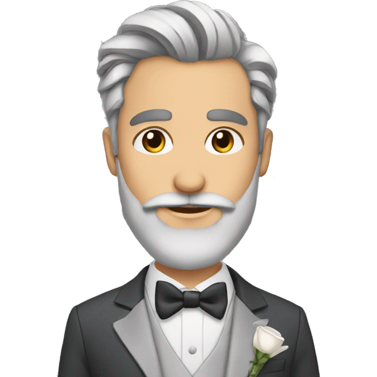 Groom with Short grey Har and Long grey beard  emoji