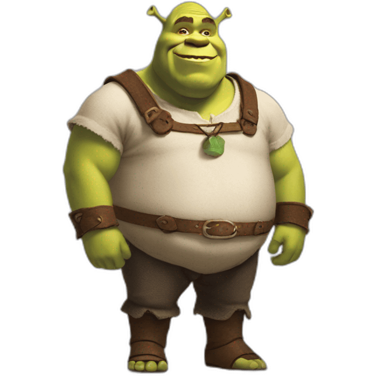 Shrek with two big globes on his chest  emoji