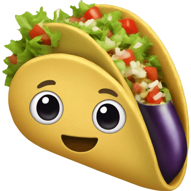 taco with whole eggplant inside emoji