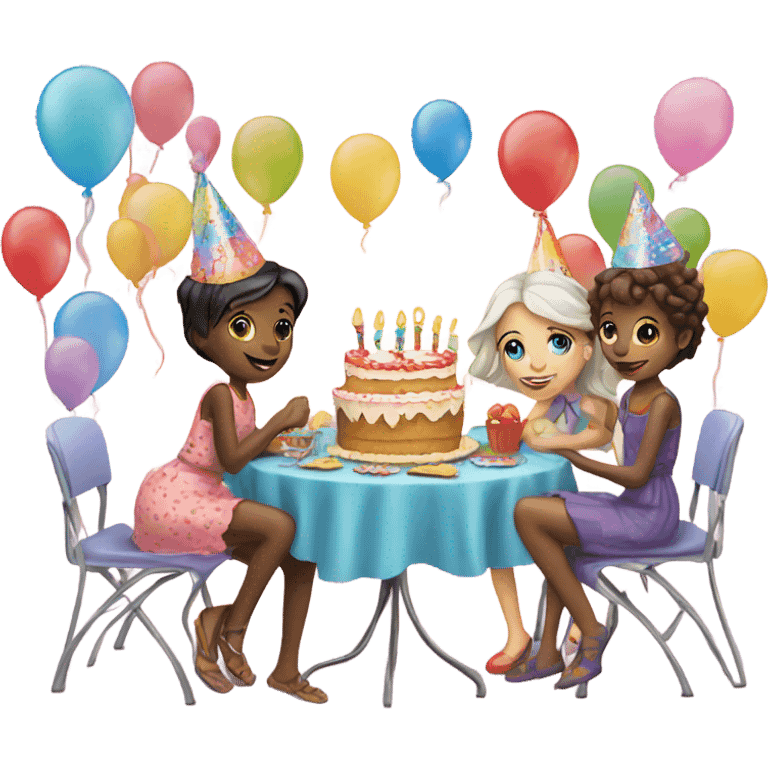 Birthday party table emoji