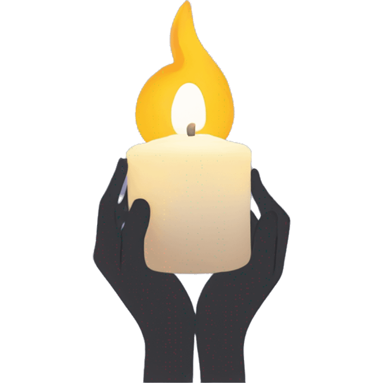 Two hands holding candle emoji