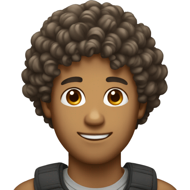 guy with a curly hair  emoji