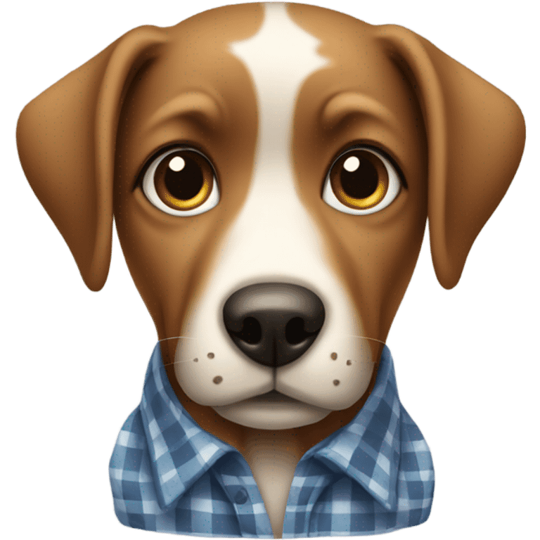 A dog with plad shirt  emoji