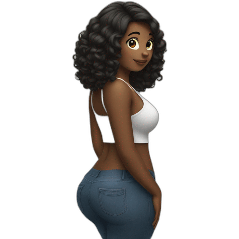 Back view curvy girl emoji