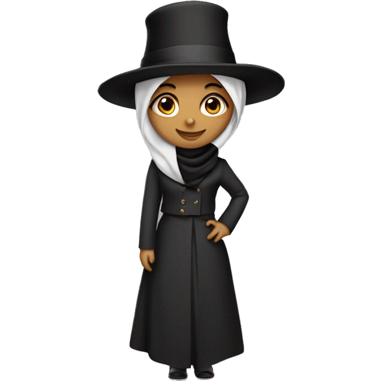 hijabi girl with tophat emoji