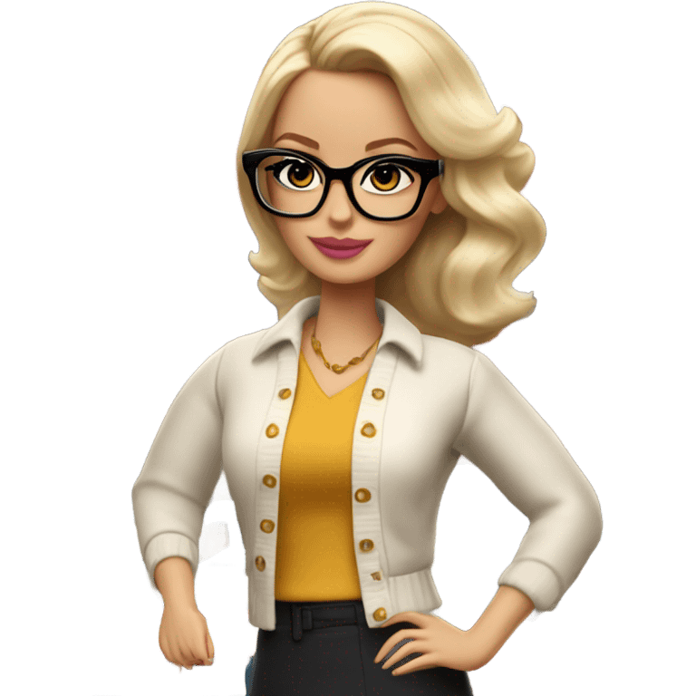 Blonde librarian Barbie  emoji