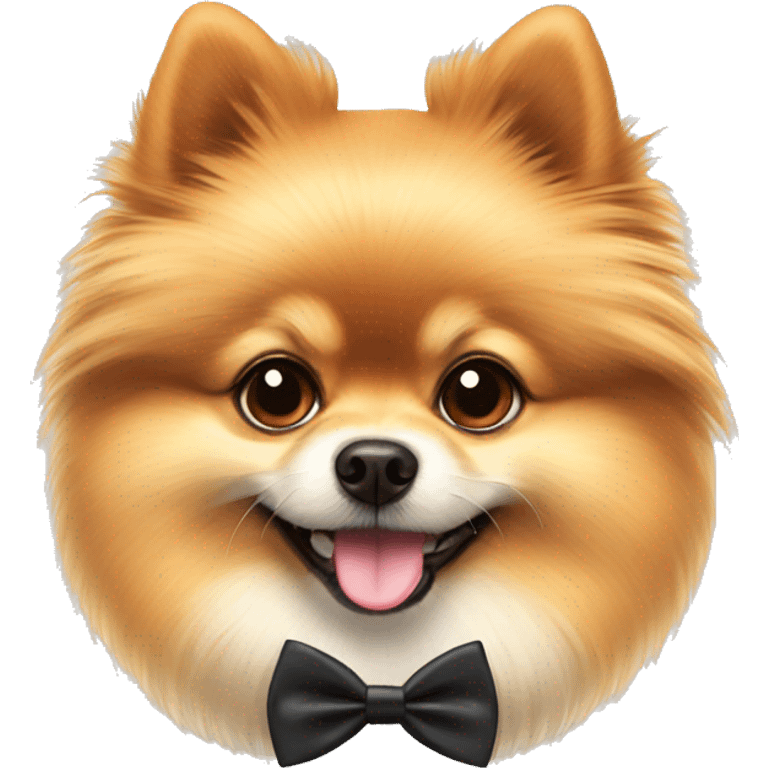 Pomeranian with a bowtie emoji