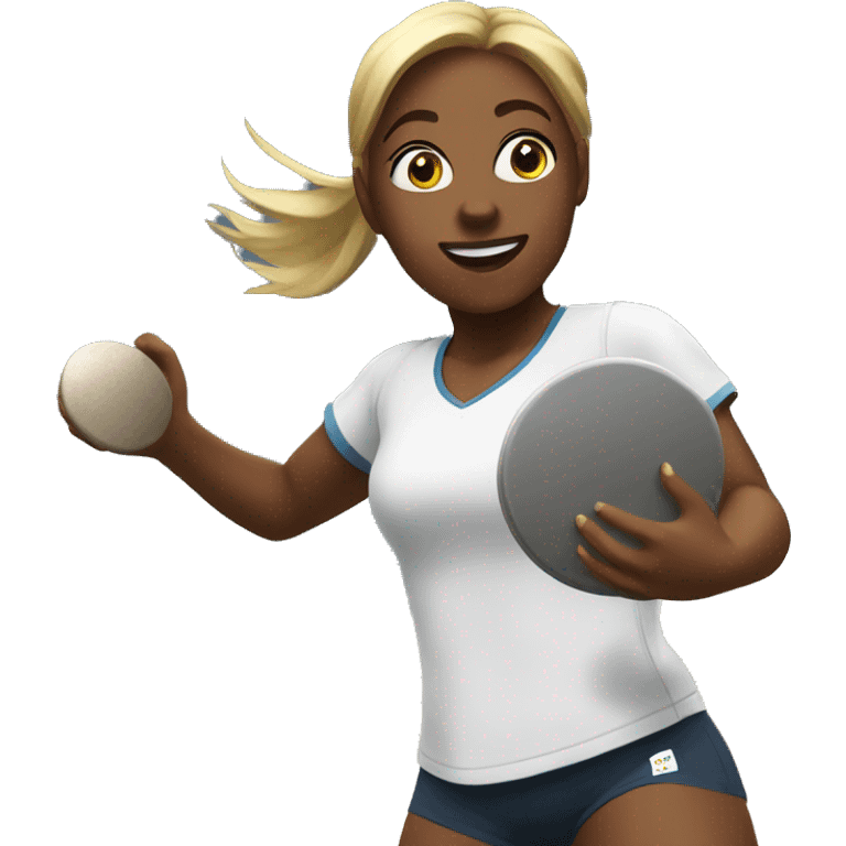 girl throwing discus emoji