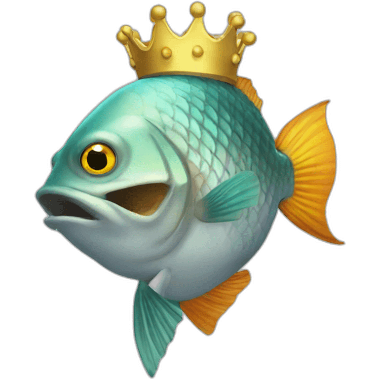 drunk fish with horse body in golden crown emoji