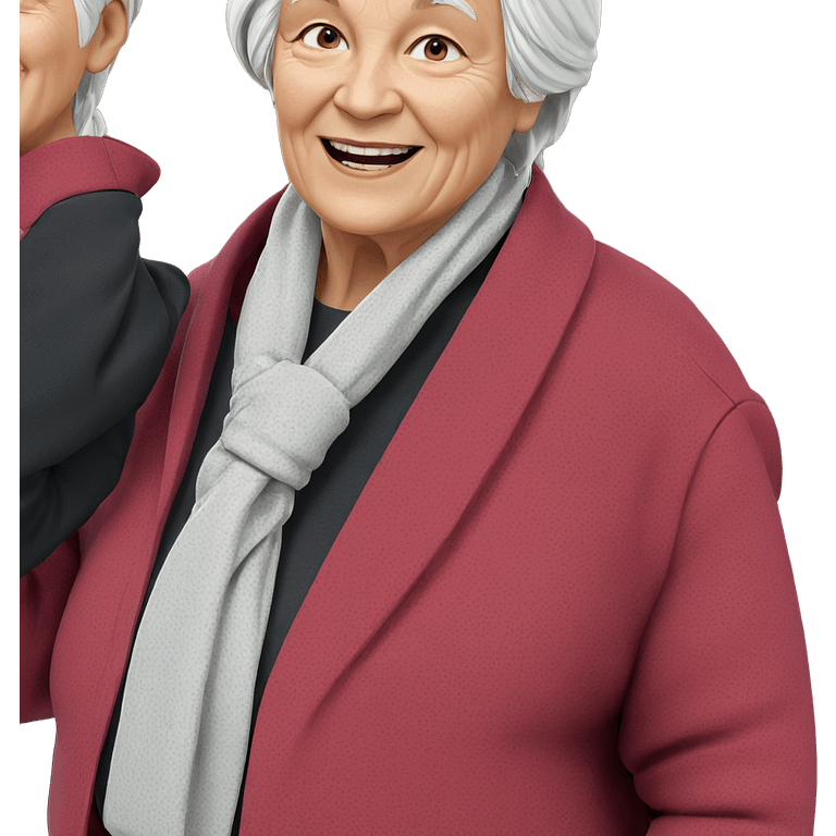 smiling elderly woman with white hair emoji