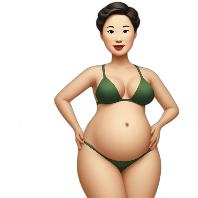 Pregnant Chairman Mao in a bikini emoji