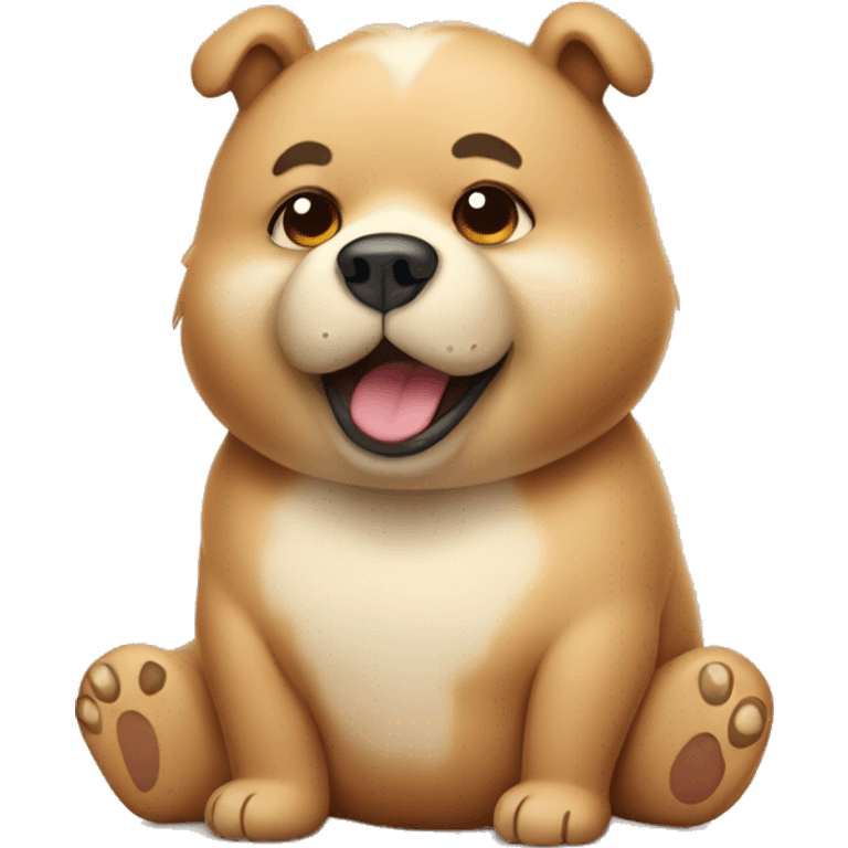 chubby bear dog with a belly emoji