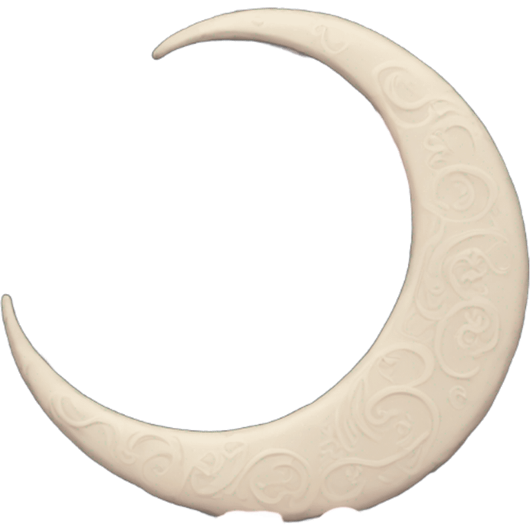 crescent damask moon with roses emoji