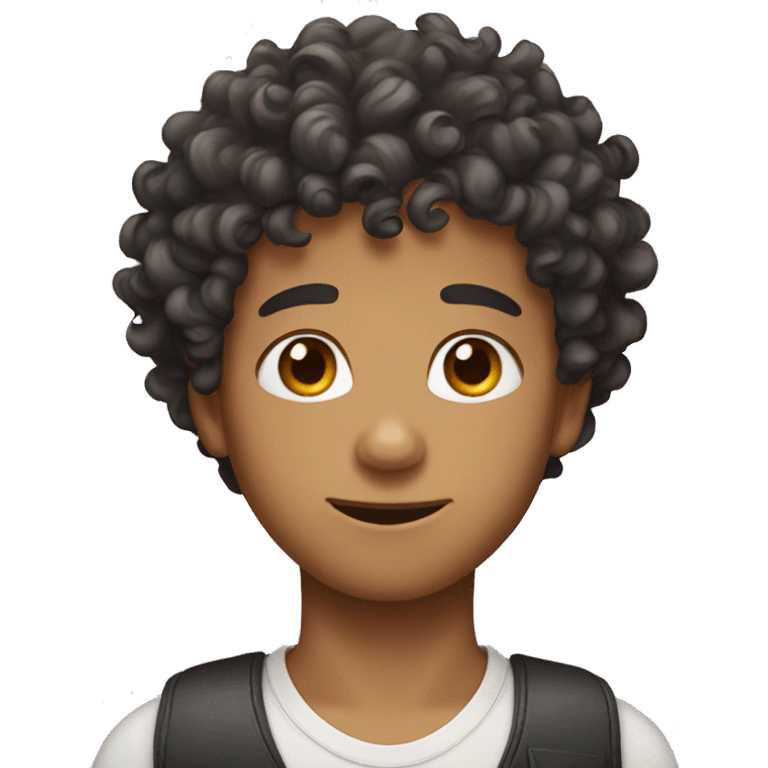 Curly hair boy emoji