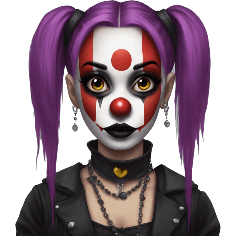 Gothgirl with piercings clown emoji