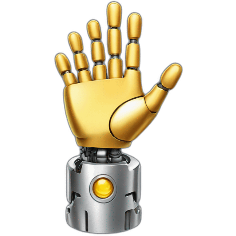 hand of a robot metallic and futuristic look  emoji